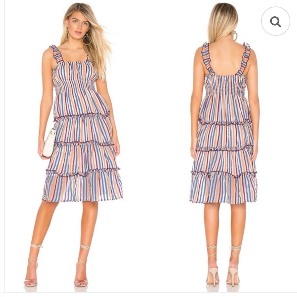 Tularosa Ingrid Striped Midi dress